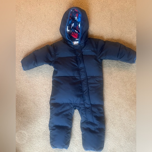 COLUMBIA Snuggly Bunny Bunting Snowsuit Insulation Boy Sz 12-18